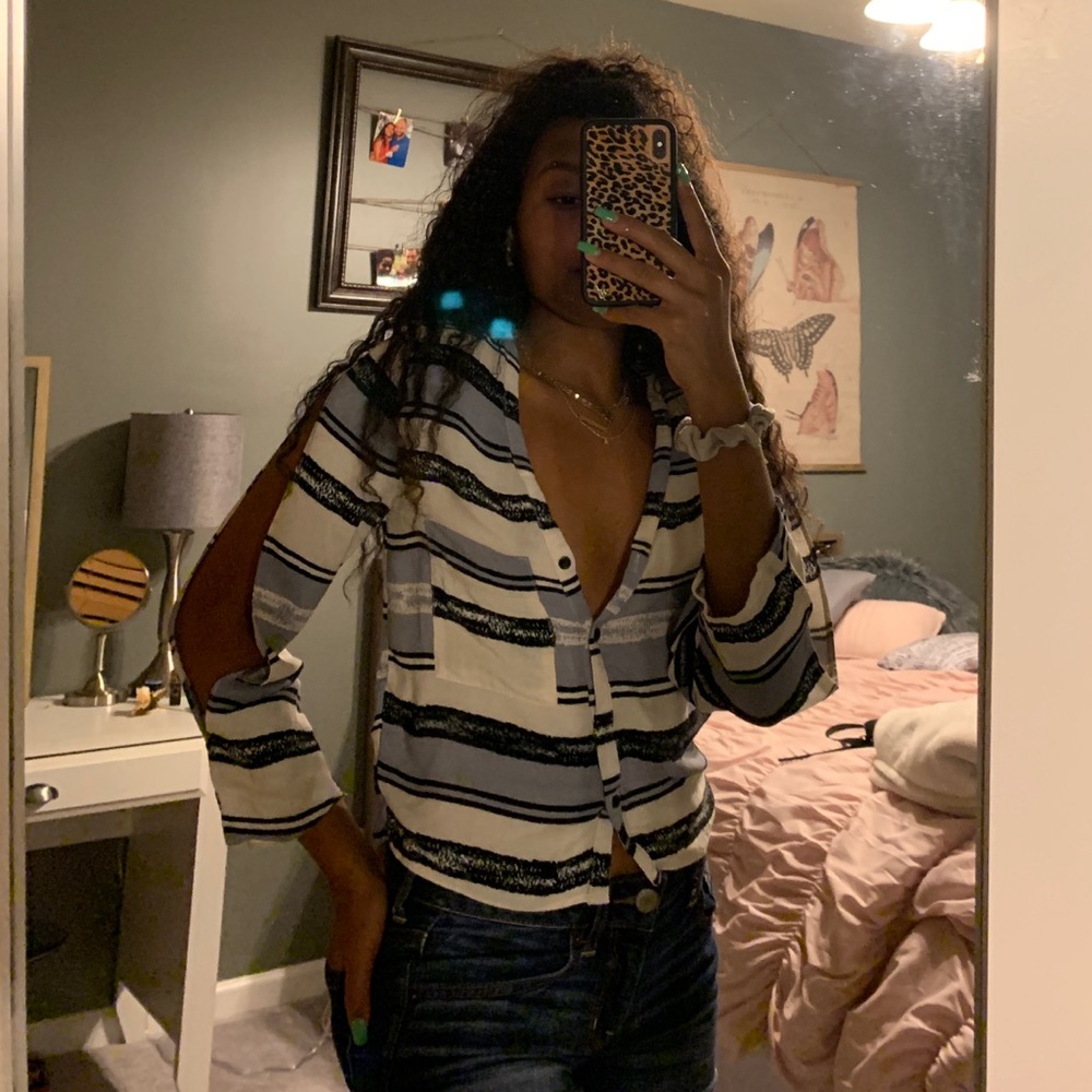 Topshop Cutout Sleeve Top